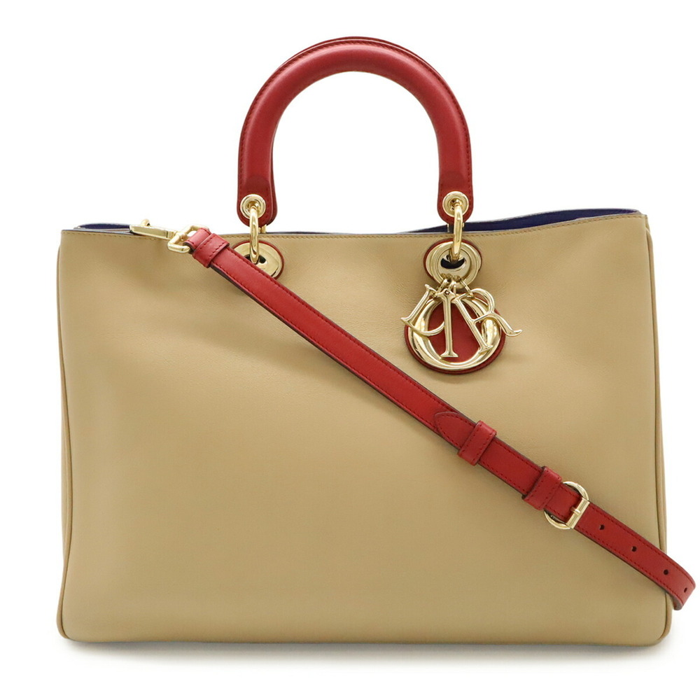 CHRISTIAN DIOR Cream Leather Shoulder Bag - Picture 2 of 9